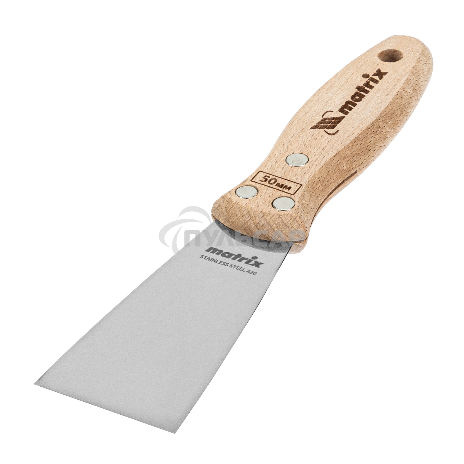 Шпательная лопатка Matrix из нержавеющей стали, 50 мм, буковая рукоятка, EFP