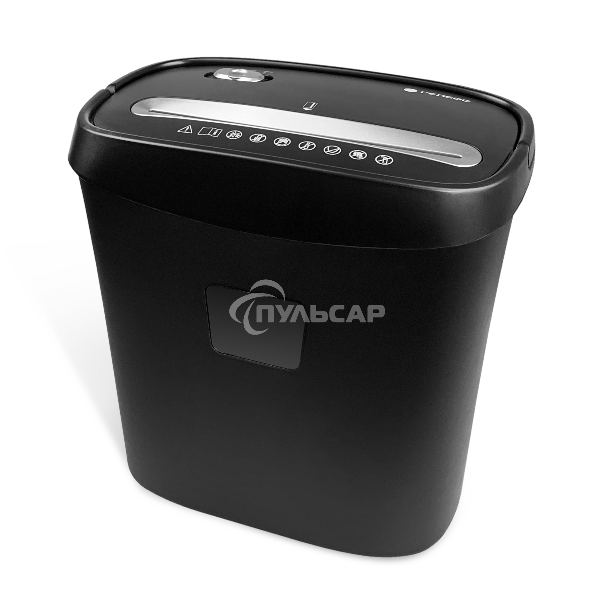 Шредер ГЕЛЕОС УД15-4, (DIN P-4), фрагмент 3,9х35мм, 8-10 лист (70г/м2), скобы, 15 литров