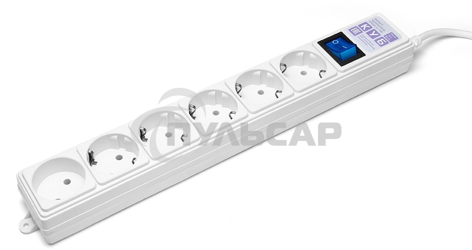 Фильтр-удлинитель PowerCube (SPG(5+1)-16B-3M) 6 розеток, 3м,16А/3,5кВт, белый