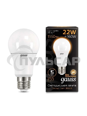 Лампа светодиодная Gauss A70 22Вт 3000К E27