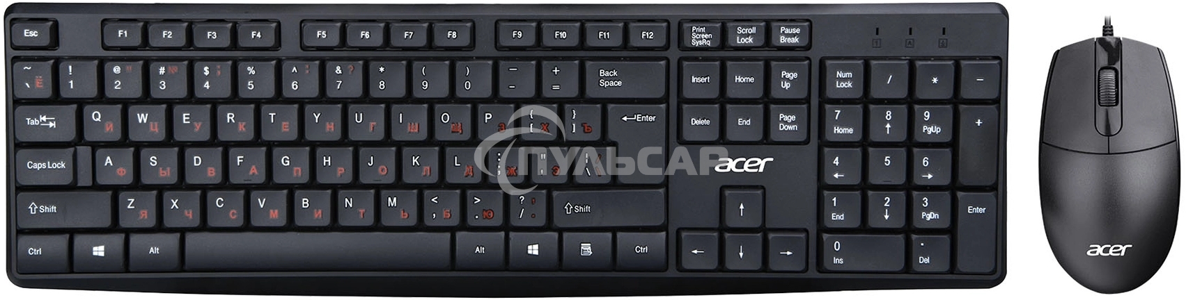 Комплект клавиатура + мышь Acer OMW141 клав:черный мышь:черный USB