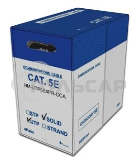 Кабель информационный Lanmaster NM-UTP5E4PR-CCA кат.5е U/UTP не экранированный 4X2 PVC внутренний 305м серый