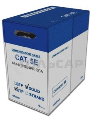 Кабель информационный Lanmaster NM-UTP5E4PR-CCA кат.5е U/UTP не экранированный 4X2 PVC внутренний 305м серый