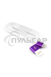 Кабель Gembird USB 2.0 Cablexpert CC-ApUSBp1m, AM/Lightning 8P, 1м, силиконовый шнур, разъемы фиолетовый металлик, пакет