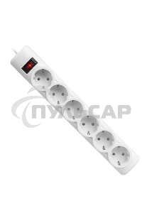 Сетевой фильтр Defender DFS 151 1,8 м, белый, 6 розеток