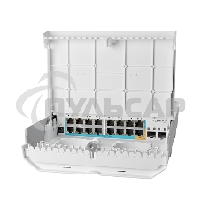 Коммутатор MikroTik netPower 15FR with 800MHz CPU, 256MB RAM, 16 x 10/100Mbps Ethernet ports (15 with Reverse POE-in, 1 with PoE-OUT), 2 x SFP, RouterOS L5 or SwitchOS (dual boot), outdoor enclosure, mounting ki