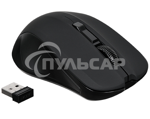 Мышь беспроводная Acer OMR010 черный, 1200 dpi, радиоканал, USB, кнопки - 3