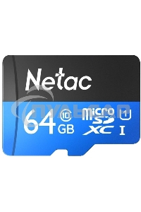 Флеш карта microSDHC 64Gb Netac P500 <NT02P500STN-064G-R> (с SD адаптером) 80Mb/s