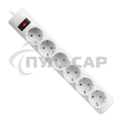 Сетевой фильтр Defender DFS 153 3 м, белый, 6 розеток