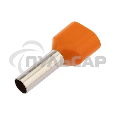 Наконечник штыревой втулочный изолированный F-12 мм 2х4 мм² (НШВи(2) 4.0-12/НГи2 4,0-12) оранжевый Rexant
