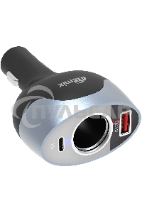 Разветвитель роз.прикуривателя Ritmix RM-12XQPD 1xSoc 2xUSB черный/серебристый/серебристый (80000163)