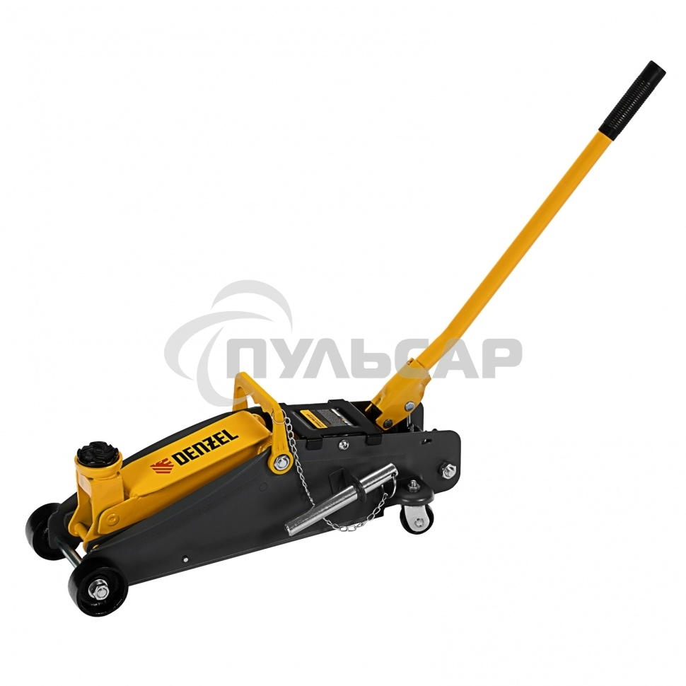 Домкрат гидравлический подкатной с фиксатором Denzel 2,8 т, 135-385 мм 51155