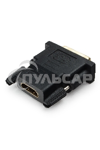 Переходник Cablexpert HDMI-DVI 19F/19M золотые разъемы, пакет, черный (A-HDMI-DVI-2)