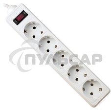 Сетевой фильтр Defender ES, 3.0м, 5 розеток белый