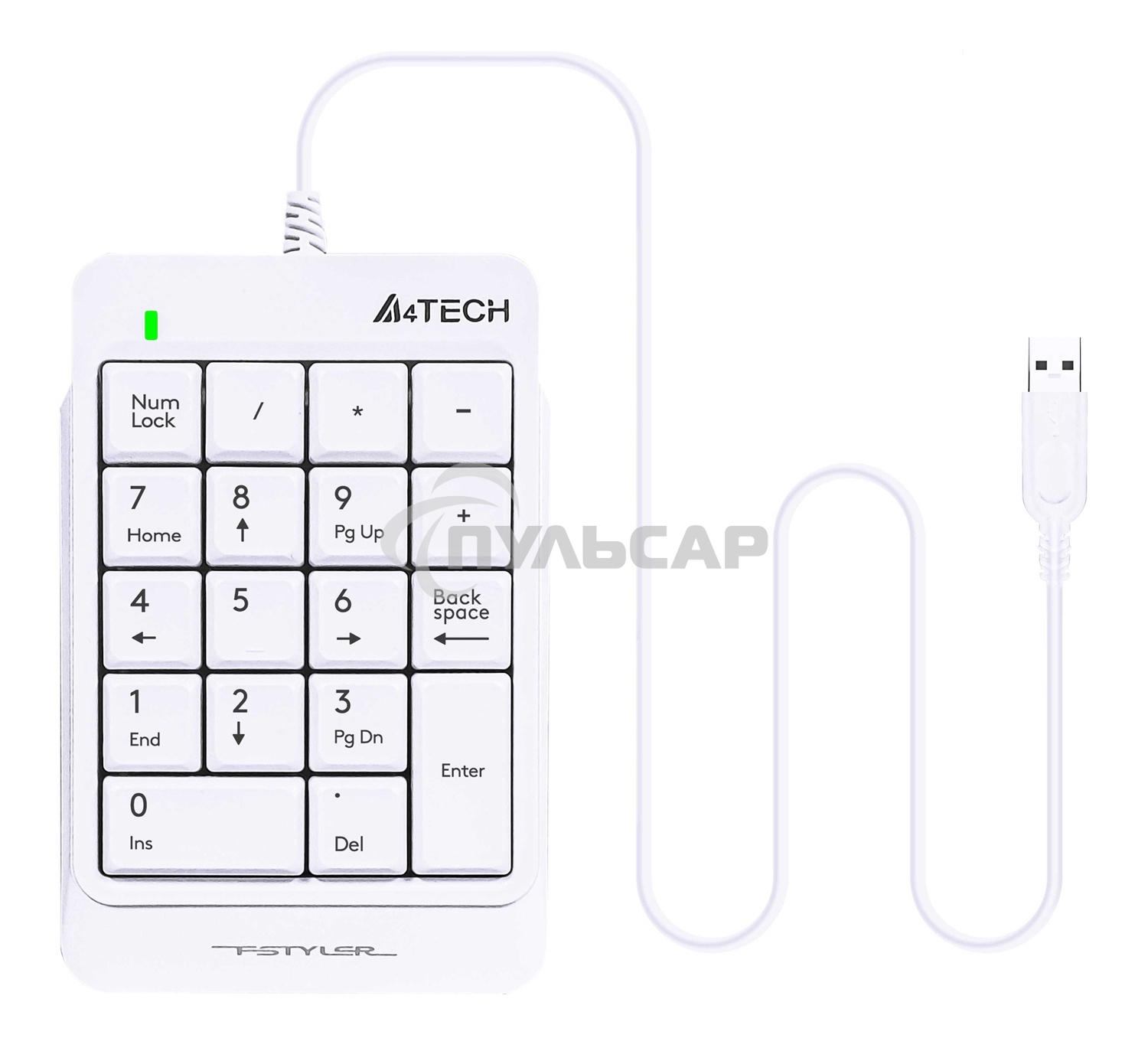 Числовой блок проводной A4Tech Fstyler FK13P, USB, белый