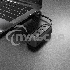 Концентратор Vention VAS-J43-B100 (USB 2.0 на 4 порта черный - 1м.)