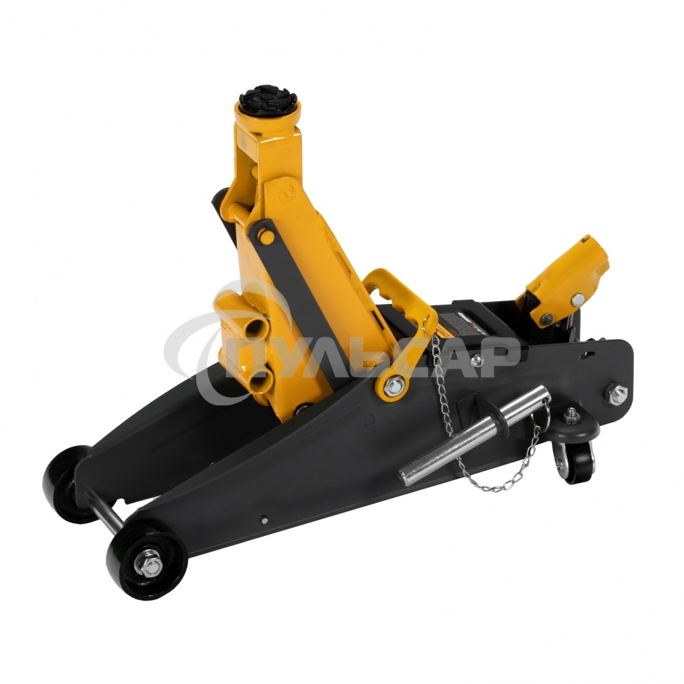 Домкрат гидравлический подкатной с фиксатором Denzel 2,8 т, 135-385 мм 51155