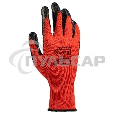 Перчатки полиэфирные с черным нитрильным покрытием, размер 9, 13 класс вязки Stels