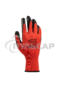 Перчатки полиэфирные с черным нитрильным покрытием, размер 9, 13 класс вязки Stels