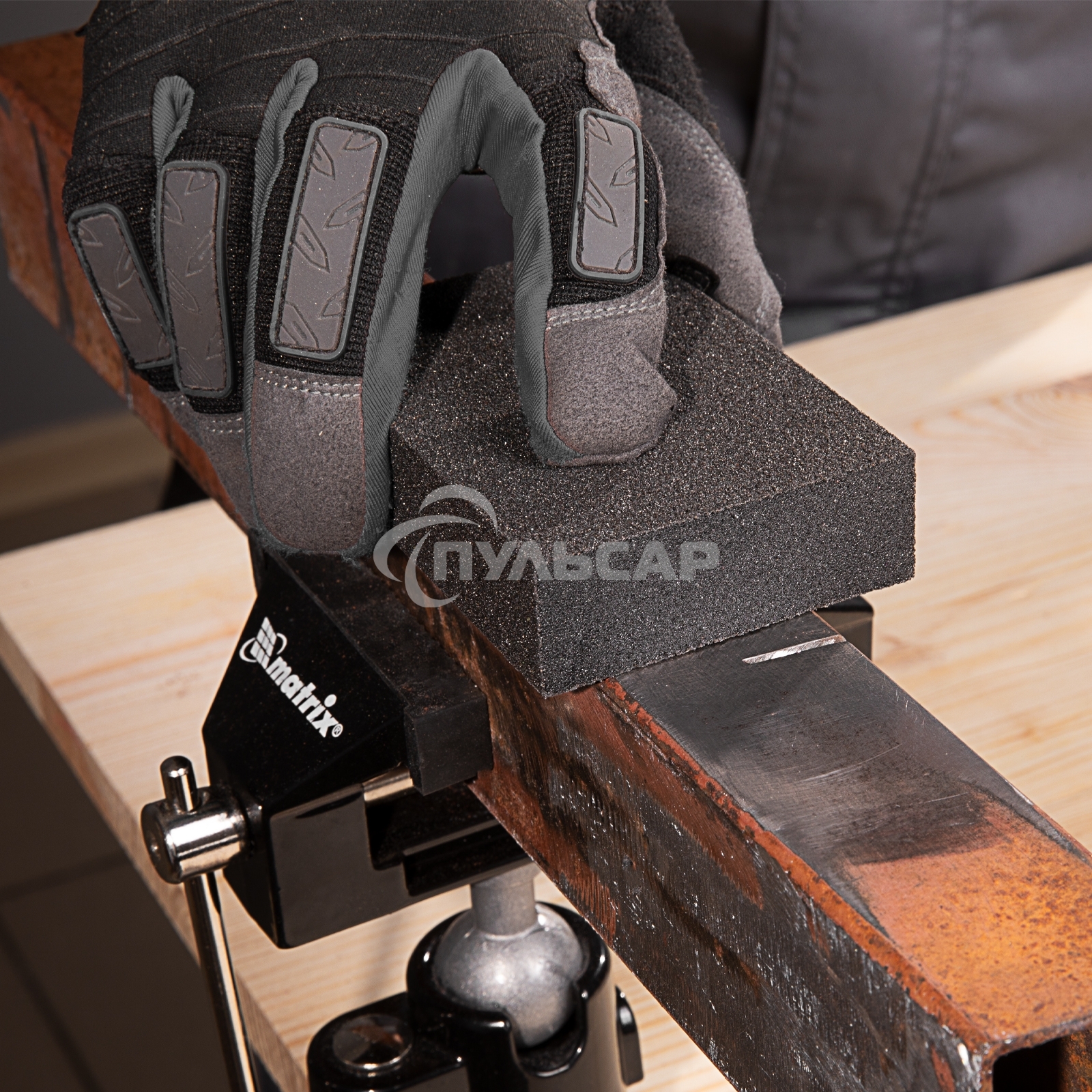 Губка для шлифования Matrix, 100 х 70 х 25 мм, мягкая, P 60