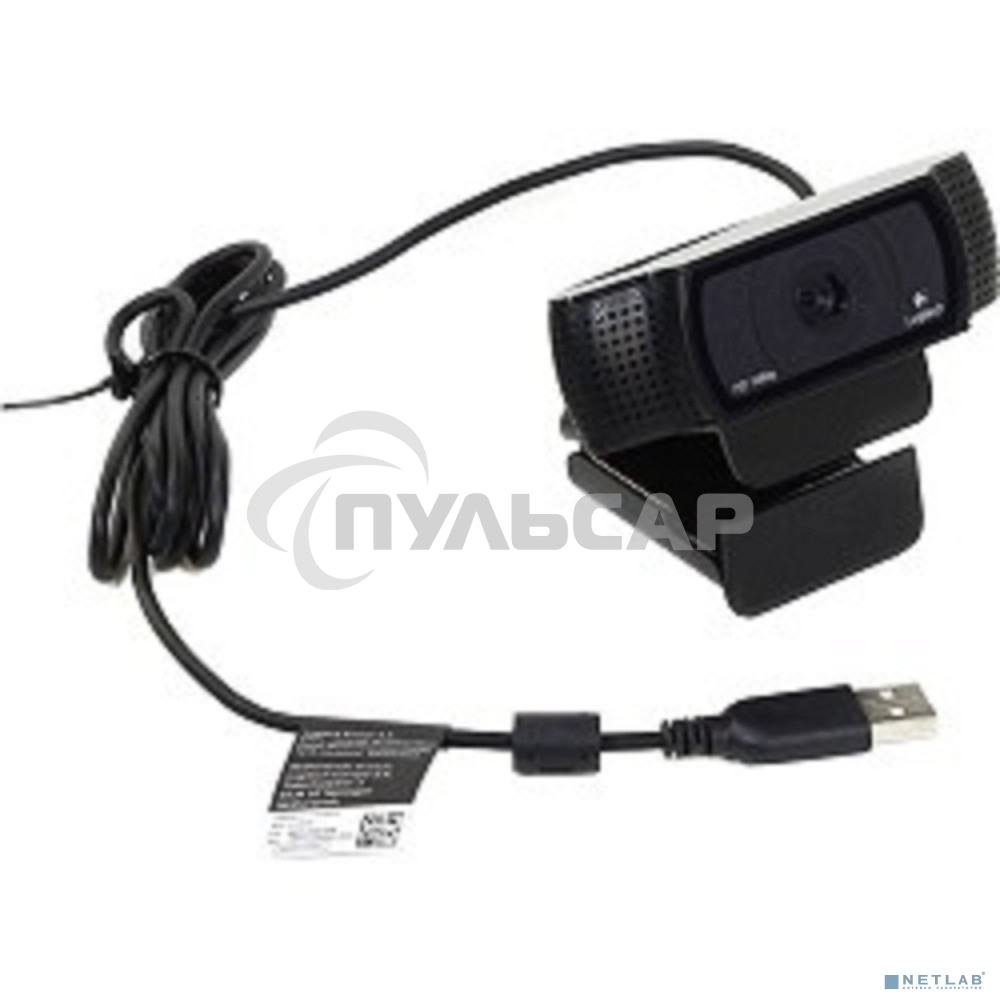 Веб-камера Logitech C920 HD Pro Webcam (Full HD 1080p/30fps, автофокус, угол обзора 78°, стереомикрофон, кабель 1.5м) (арт. 960-000998, M/N: VU0062)