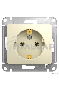 Механизм розетки 1-м СП Glossa 16А с заземл. беж. SchE GSL000243