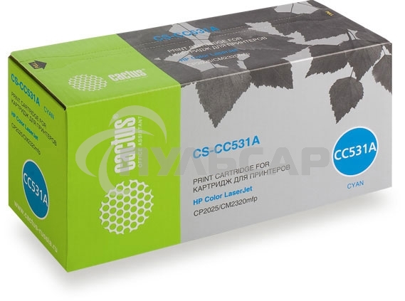 Картридж лазерный Cactus CS-CC531A голубой (2800 стр.) для HP Color LaserJet CP2025/CM2320mfp