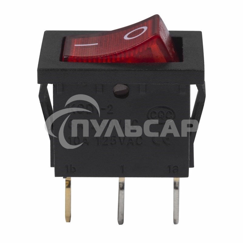 Выключатель клавишный Rexant 24V 15А (3с) ON-OFF красный с подсветкой Mini