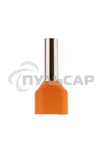 Наконечник штыревой втулочный изолированный F-12 мм 2х4 мм² (НШВи(2) 4.0-12/НГи2 4,0-12) оранжевый Rexant