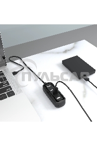 Концентратор Vention VAS-J43-B100 (USB 2.0 на 4 порта черный - 1м.)