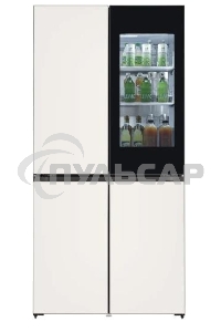 Холодильник LG GR-X24FQEKM бежевый трехкамерный 382/145л морозилка снизу, No Frost, Side by Side