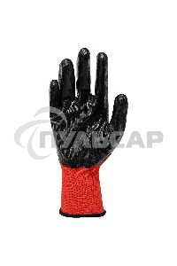 Перчатки полиэфирные с черным нитрильным покрытием, размер 9, 13 класс вязки Stels