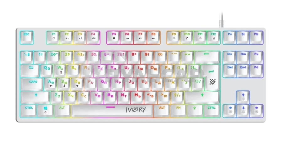 Клавиатура проводная Defender IVORY GK-579 USB белая