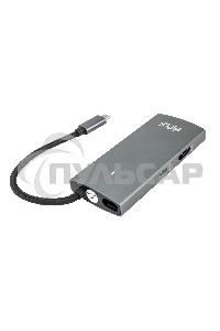 Док-станция HIPER Docking station USB-C HUB 6in1 (1*USB-C 100W PD, 1*HDMI 4K@60Hz, 2*USB-A 3.0 (5Gbps data), 1*USB-C 3.0 (5Gbps data), 1*RJ45 Gb)