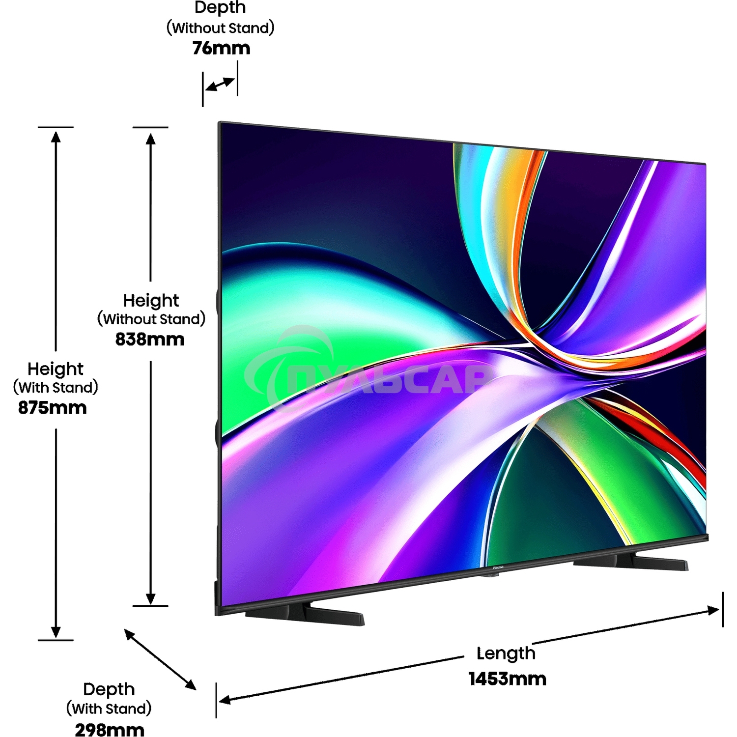 Телевизор Hisense 65'' 65E7Q черный QLED UHD 60Hz Smart