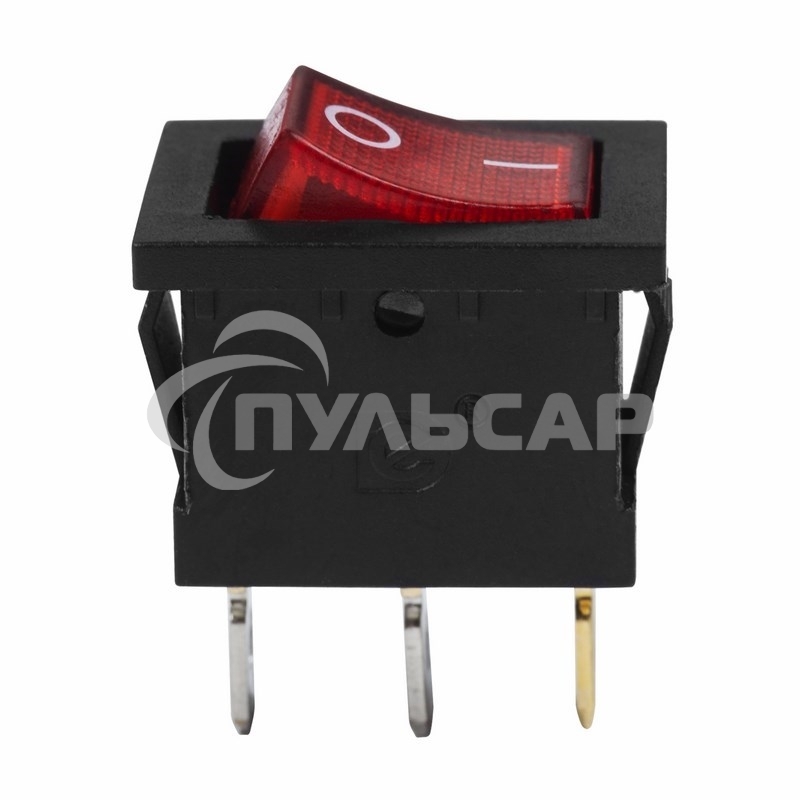 Выключатель клавишный Rexant 24V 15А (3с) ON-OFF красный с подсветкой Mini