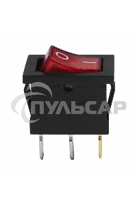 Выключатель клавишный Rexant 24V 15А (3с) ON-OFF красный с подсветкой Mini
