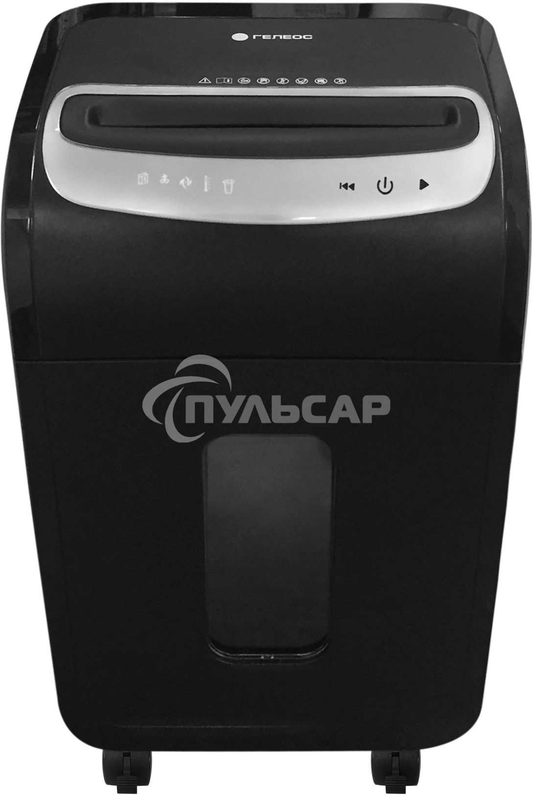 Шредер ГЕЛЕОС УМ35-5, (DIN P-5), фрагмент 1,9х14мм, 24-27 лист (70г/м2), CD/пл.карты/скрепки/скобы, 35 литров 