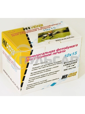 Бумага Hi-Black A210200U / H-170-4R-500 Фотобумага глянцевая односторонняя (Hi-image paper) 10x15, 170 г/м, 500 л.