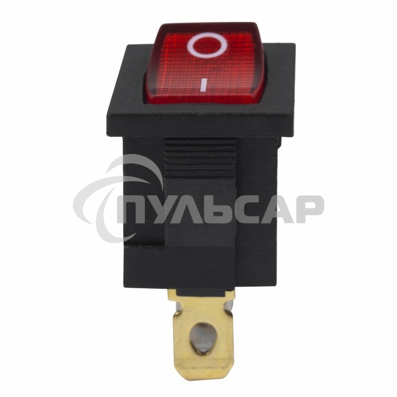 Выключатель клавишный Rexant 24V 15А (3с) ON-OFF красный с подсветкой Mini