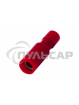 Разъем штекерный полностью изолированный гнездо 4 мм 0.5-1.5 мм² (РШПи-м 1.5-4/РШИм 1,25-5-4) красный Rexant