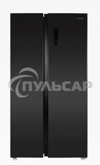 Холодильник Maunfeld MFF177NFSB черный глянц. двухкамерный 263/170л морозилка сбоку, No Frost, Side by Side