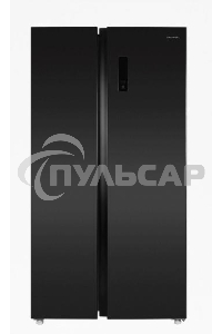 Холодильник Maunfeld MFF177NFSB черный глянц. двухкамерный 263/170л морозилка сбоку, No Frost, Side by Side