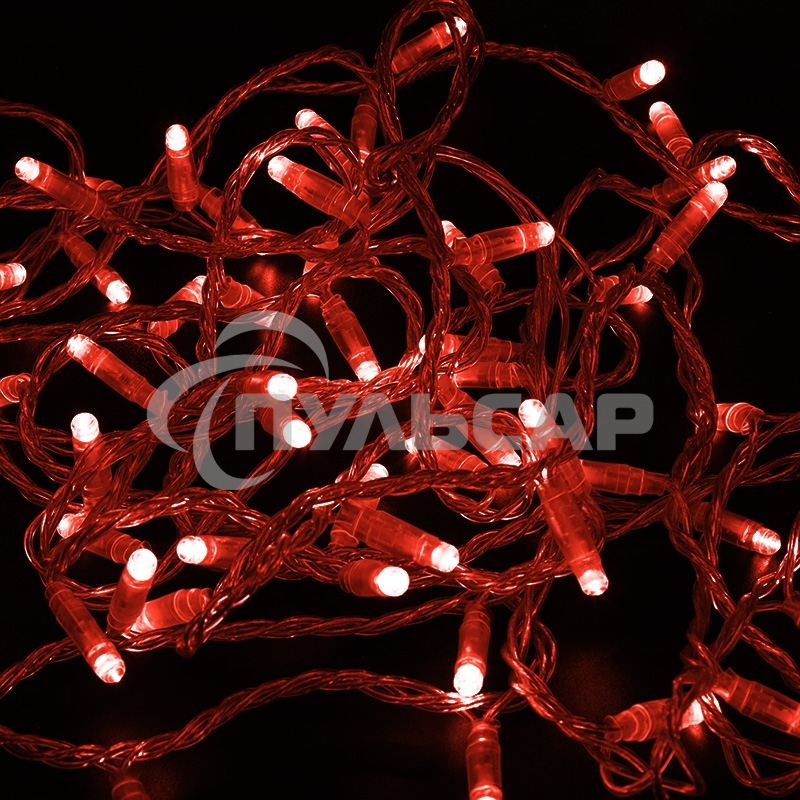 Гирлянда Neon-night Нить 10м, эффект мерцания (каждый 5-ый), прозрачный ПВХ, 230В, Красный