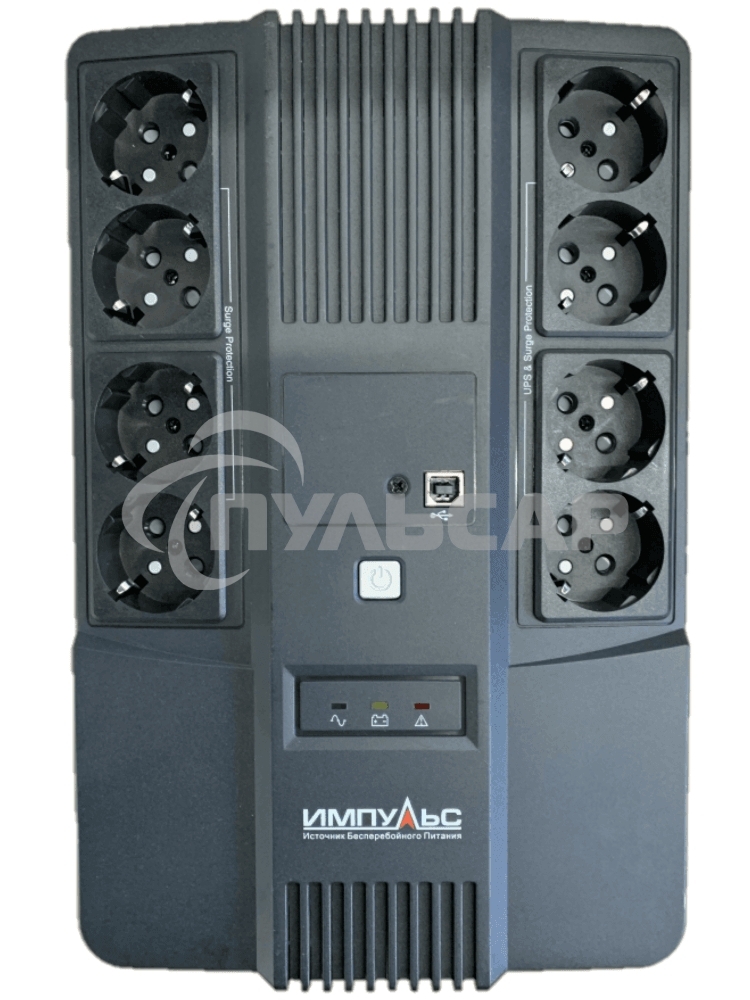 Источник бесперебойного питания Импульс ИБП ИМПУЛЬС МАСТЕР 600, 600ВА/360Вт, LED, USB, RJ11/RJ45, SCHUKOx8