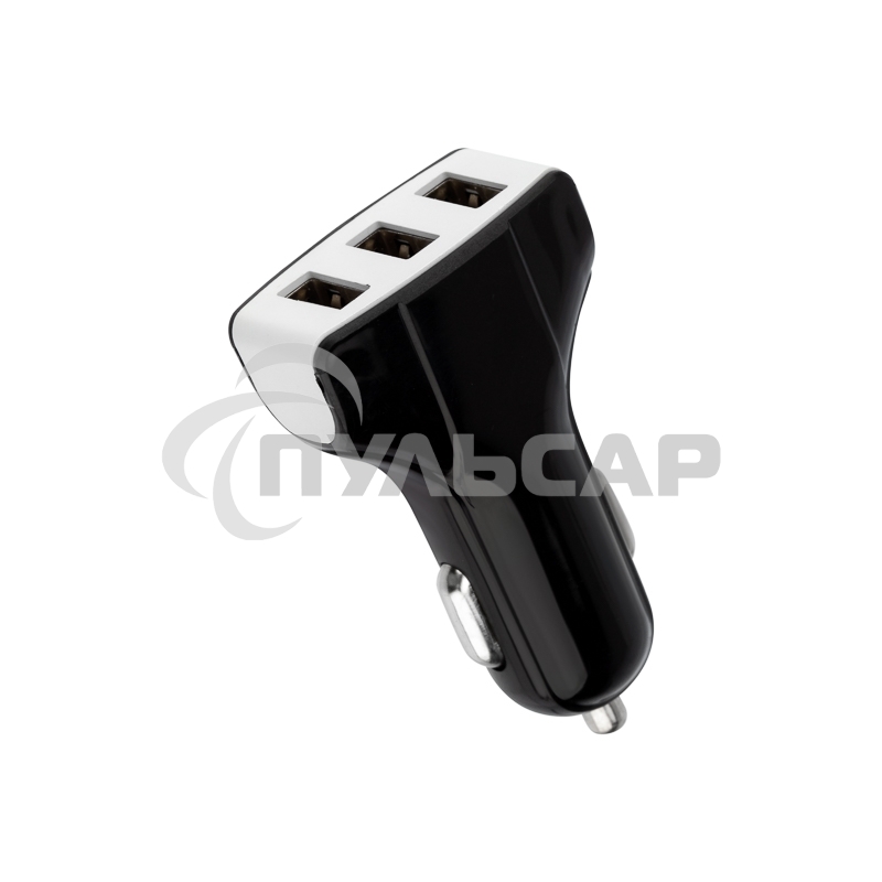 Зарядное устройство в прикуриватель Rexant 3 x USB, 1000mA, черный