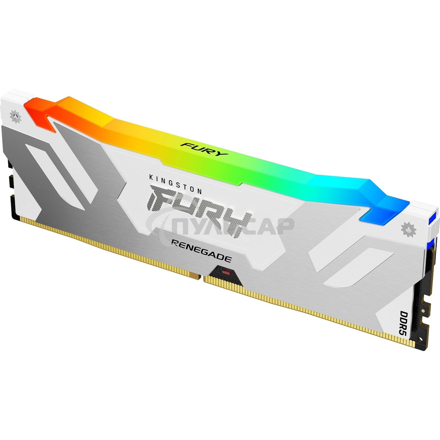 Оперативная память Kingston Fury Renegade, DDR5, 16Gb (1x16Gb), 8000MHz, CL38, DIMM, радиатор, RGB, белый