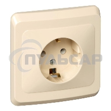 Розетка 1-м СП Этюд 16А с заземл. крем. SchE PC16-003K