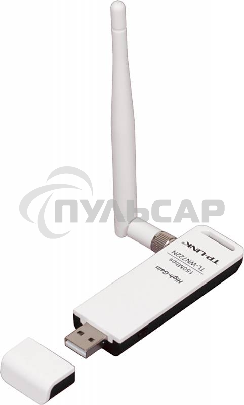 Адаптер TP-Link SOHO TL-WN722N 150Mbps High Gain Wireless N USB Adapter with Cradle, 1T1R, 2.4GHz, 802.11n/g/b, 1 detachable antenna