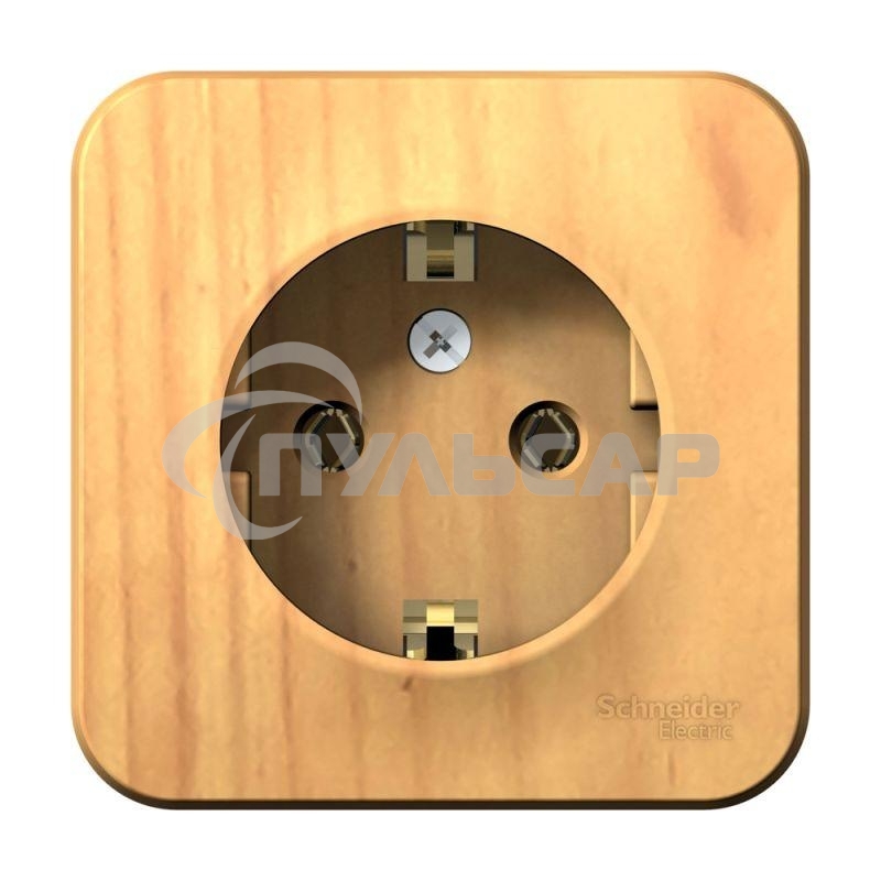 Розетка ОП BLANCA 16А 250В без шторок с заземл. изол. пласт. ясень SchE BLNRA010115